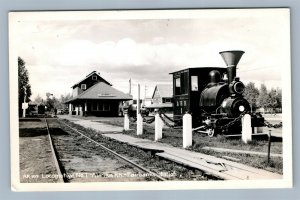 FAIRBANKS AK RAILROAD STATION REAL PHOTO POSTCARD RPPC RAILWAY DEPOT LOCOMOTIVE