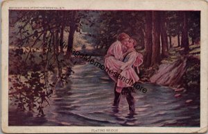 Playing Bride Vintage Romantic Postcard PC336