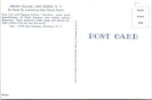 Lake George, NY New York BLUE CORN & RAINBOW Children At INDIAN VILLAGE Postcard