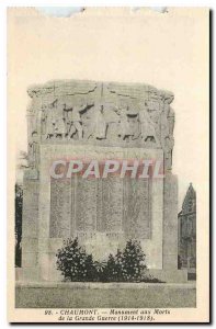 Old Postcard Chaumont War Memorial of the Great War 1914-1918
