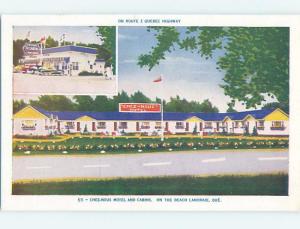 1940's CARS AT CHEZ-NOUS CABINS AND MOTEL Lanoraie By Sorel & Montreal QC B6308