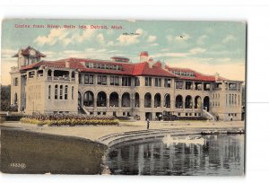 Detroit Michigan MI Postcard 1912 Belle Isle Casino From River