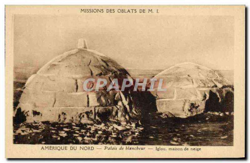 Old Postcard Polar Missions Oblates of MI America North whiteness Palace snow...