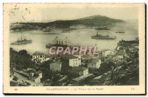 Old Postcard Villefranche City and La Rade Boat