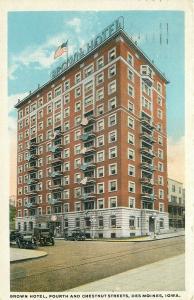 IA, Des Moines, Iowa, Brown Hotel, Tichnor No. R-85049