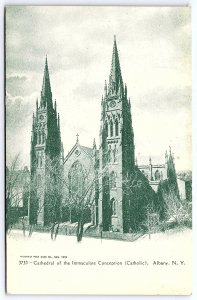 Cathedral Of The Immaculate Conception Catholic Albany New York NY Postcard