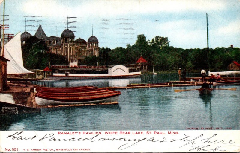 Minnesota St Paul White Bear Lake Ramaley's Pavilion 1907