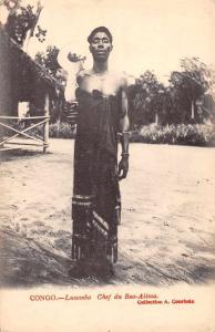 Bas Alima Congo Africa Chief Lusombo Antique Postcard J61053