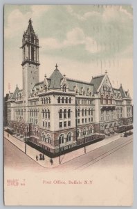 Buffalo New York~US Post Office Corner View~Vintage Postcard