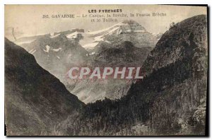 Old Postcard Gavarnie The helmet the Breche Fausse Breche and Taillon