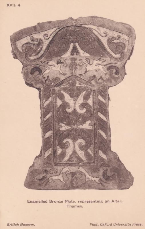 Enamelled Bronze Plate Thames Altar Old Roman Rome Postcard
