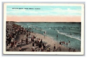 Vintage 1920s Postcard Bathing Beach, Miami Beach, Florida