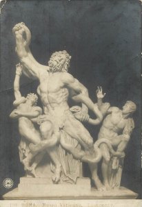 Fine art sculpture postcard Rome Vatican museum The Lacoon