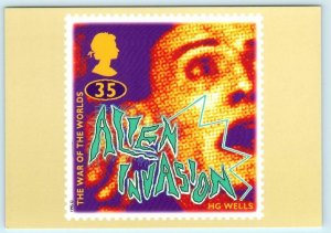 Sci Fi ~ H.G. WELLS War of the Worlds ALIEN INVASION Stamp 1995 - 4x6 Postcard
