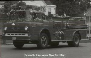 Holbrook MA Fire Engine #2 Real Photo Postcard