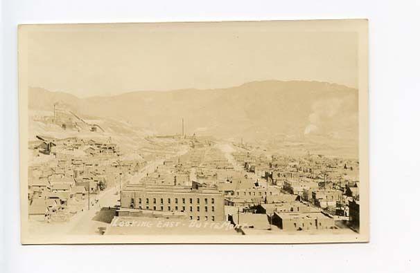 Butte MT Birds Eye View Looking East RPPC Real Photo Postcard