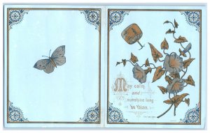 1870s-80s Folding Victorian Christmas Card Thomas Moore Quote F.R. Havergal #W