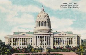 Missouri Jefferson City River Front View Missouri State Capitol Building 1955...