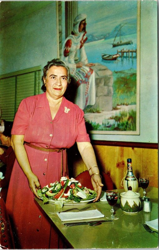 Mama Pappas Riverside Restaurant Tarpon Springs Florida Chrome Postcard 