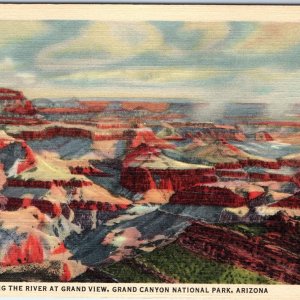 c1940s Grand Canyon, AZ River Fred Harvey Charles Higgins Titan Chasms Poem A291