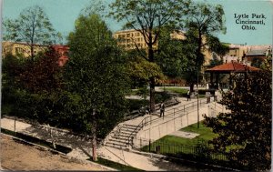 Postcard Lytle Park in Cincinnati, Ohio