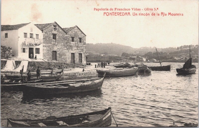 Spain Pontevedra Un Rincon de la Ria Moureira Vintage Postcard 09.35 