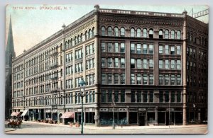 Yates Hotel On Corner Syracuse New York~Vintage Postcard