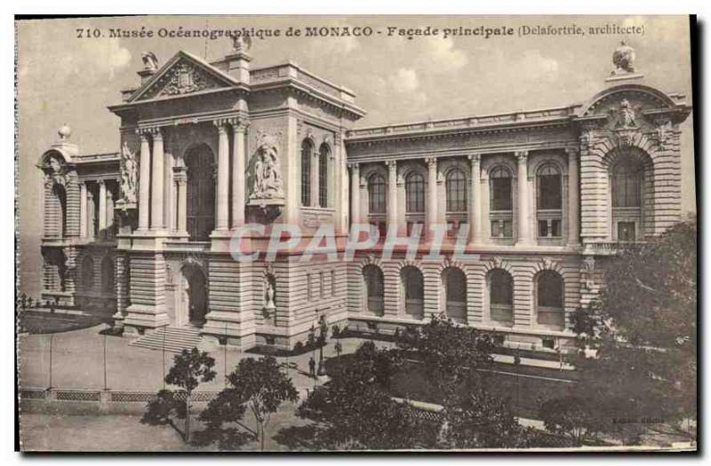 Old Postcard Museum of Monaco Oceanographic Main Facade