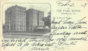 Franklin Pennsylvania The Park Hotel Antique Postcard J63548
