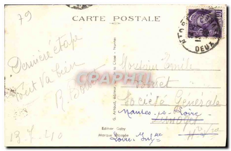 Old Postcard Niort Donjon and Ricard Monument