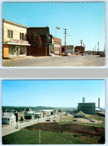 2 Postcards CHANDLER, Quebec Canada ~ MAIN STREET Scene & Birdseye c1960s