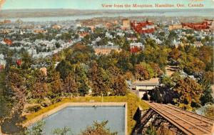 HAMILTON ONTARIO CANADA~VIEW FROM MOUNTAIN~RAILROAD TRAM 1913 PSMK  POSTCARD