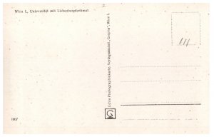 Vintage Vienna University Liebenberg Monument Austria Postcard