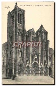 Old Postcard Bourges Facade De La Cathedrale