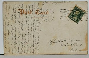 NEW CASTLE INDIANA BIRD'S EYE VIEW c1910 POSTCARD Q15