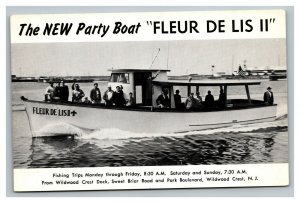 Vintage 1950's Photo Postcard Fleur De Lis II Party Boat Wildwood Crest NJ