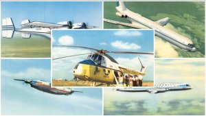 Russian Aircraft Aeroflot Helicopter Airplane lot of 5 postcards B846