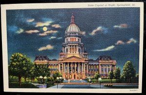 Vintage Postcard 1937 State Capitol of Ohio, Springfield, Illinois (IL)