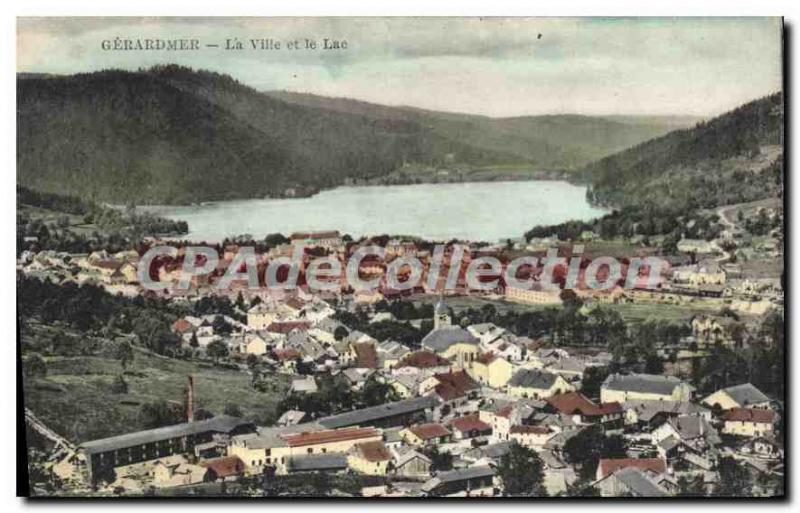 Postcard Old Town and Lake Gerardmer