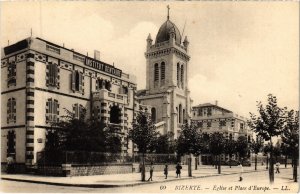 CPA AK Bizerte Eglise et Place d'Europe TUNISIE (1216385)