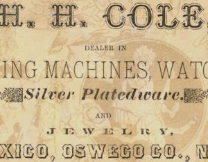 1870s H.H. Cole Watches Silver-Plated Ware Jewelry Sewing Machines P207