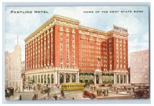 Vintage Paintlind Hotel Home Of Kent State Bank Postcard P138E