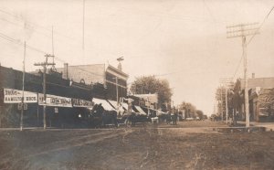 Hamilton's Bros. Drugs Hulses Horse Carriage Dirt Road RPPC Real Photo Postcard