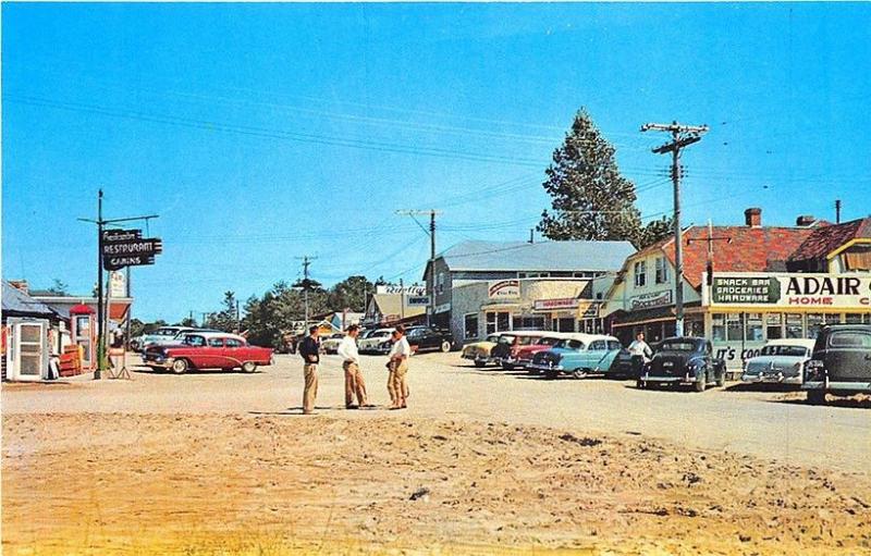 Sauble Beach Ontario Canada Main Street Old Cars Postcard