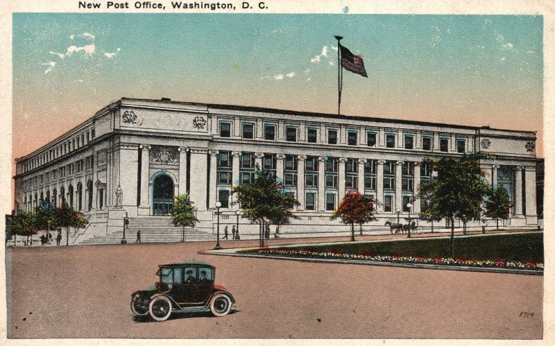 New Post Office Postal Services Building Washington DC Vintage Postcard