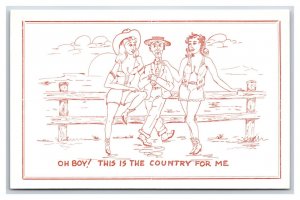 Comic Risque Cowboys This is the Country For Me UNP DB Postcard B18