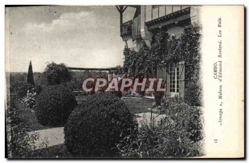 Postcard Old Arnaga Cambo House D & # 39Edmond Rostand Boxwood