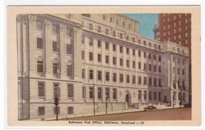 Post Office Baltimore Maryland postcard