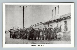 Pine Camp New York, Fort Drum NY - Army Chow Line - Vintage WWII Postcard