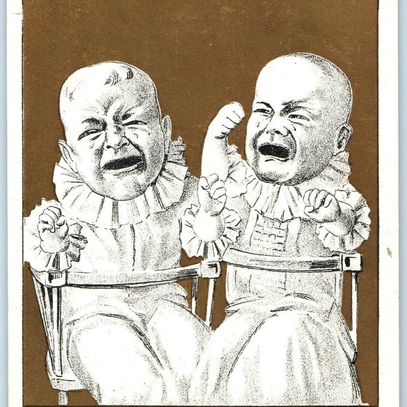1882 Chicago Picture Co Marriage Series #5 Result - Crying Babies Trade Card C30